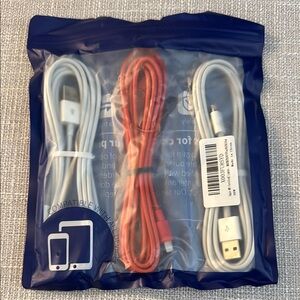 USB Charging Cable Set - White and Red